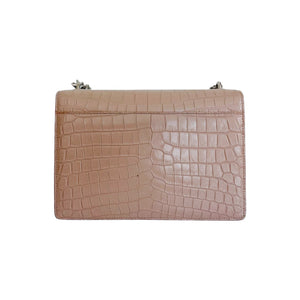 Medium Sunset Croc Embossed Beige SHW