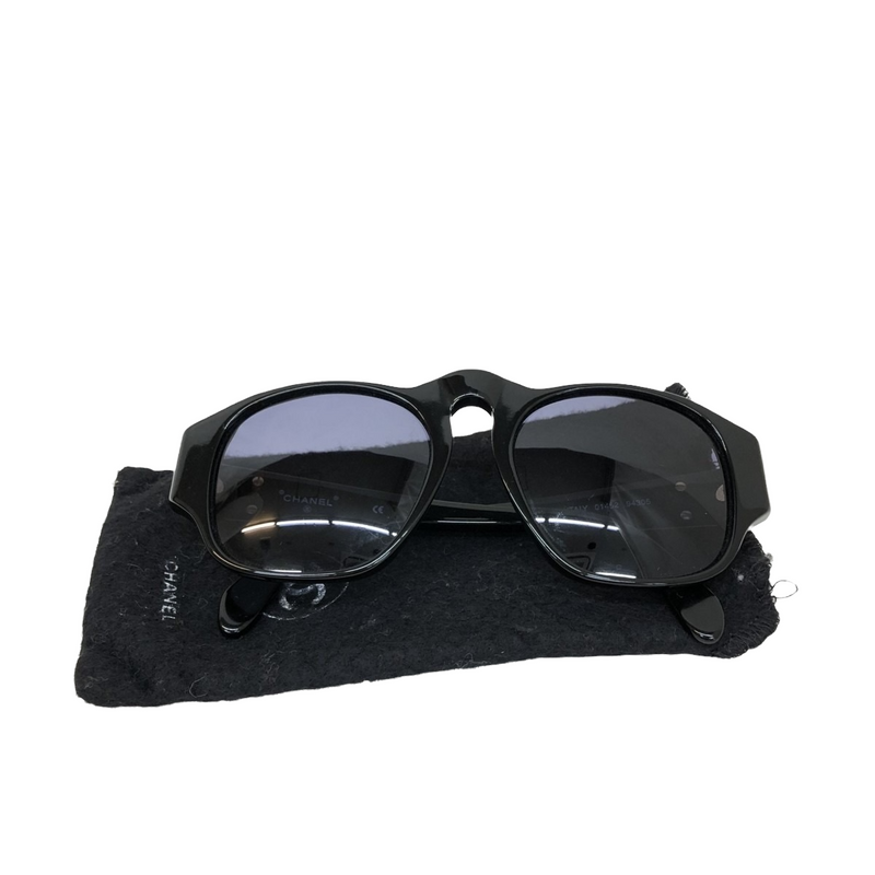 Chanel Black Vintage Chain Link Shield Sunglasses Chanel  TLC