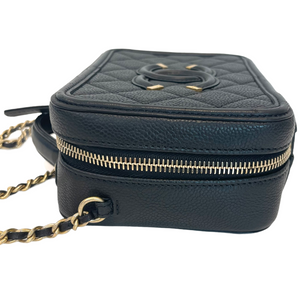 Filigree Vanity Case Caviar Small Black GHW