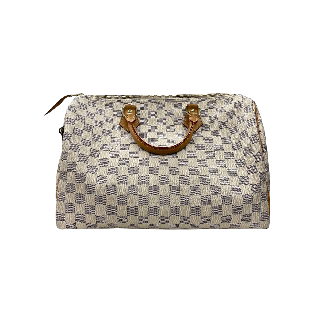 Damier Azur Speedy 35 White GHW