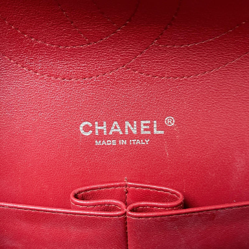 Classic Flap Jumbo Caviar Red Chevron SHW