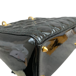 Lady Dior Medium Patent Black GHW