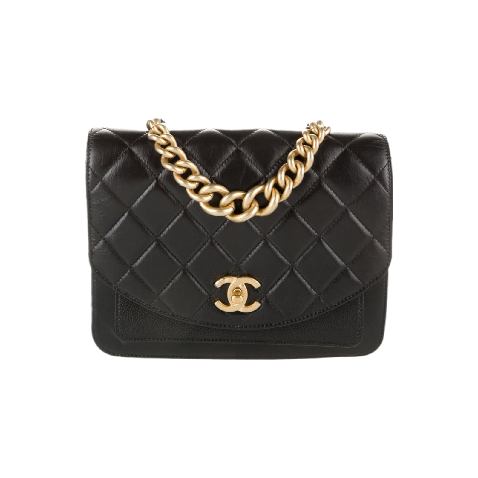 Chanel Chain Infinity Top Handle Bag Quilted Lambskin Small Black