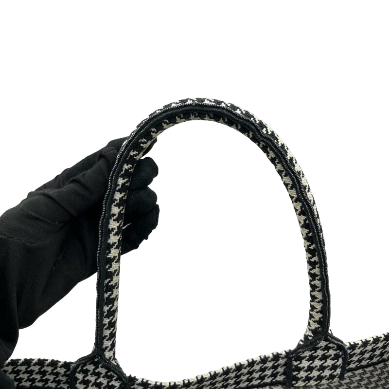 Medium Dior Book Tote Houndstooth Embroidery