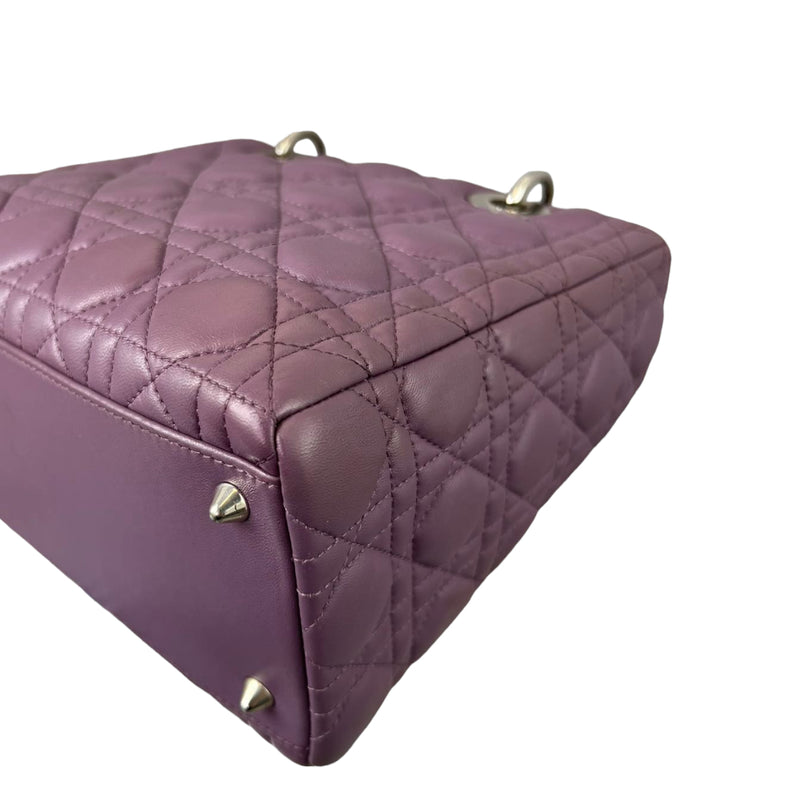 Medium Lady Dior Lambskin Purple SHW