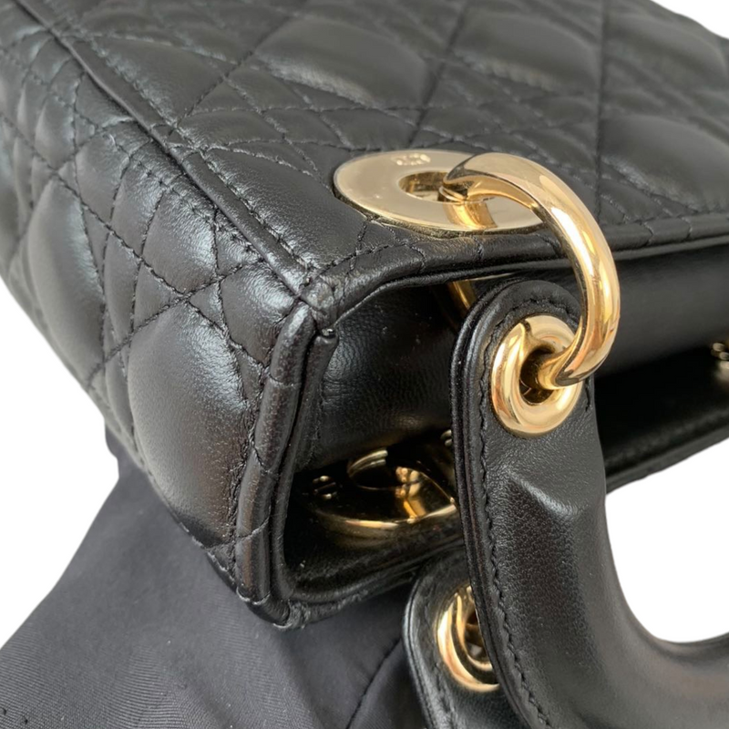 Mini Lady Dior Lambskin Black GHW
