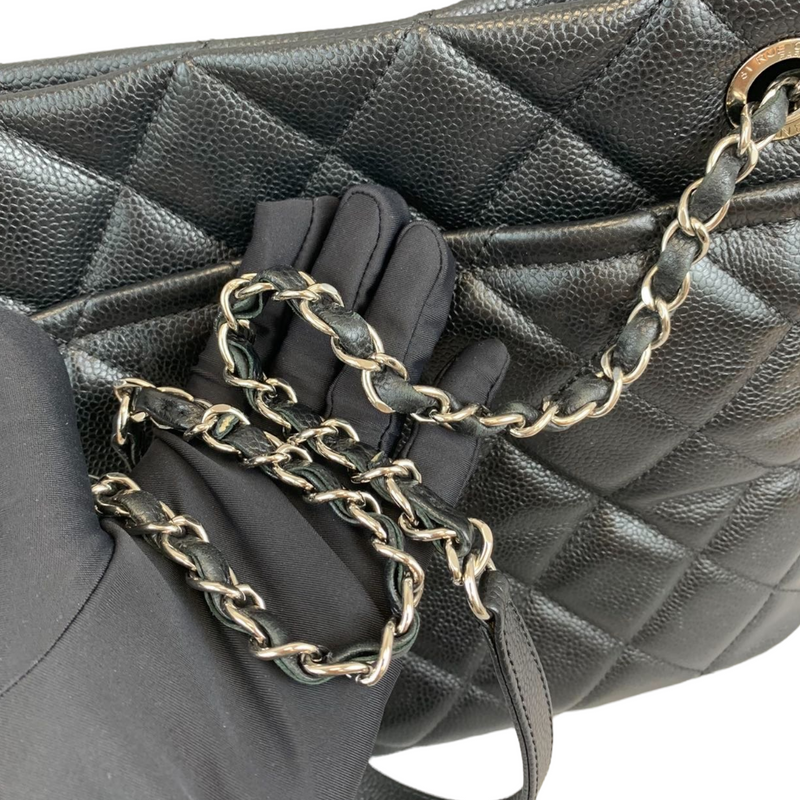 Timeless CC Soft Shopping Tote Caviar Black SHW