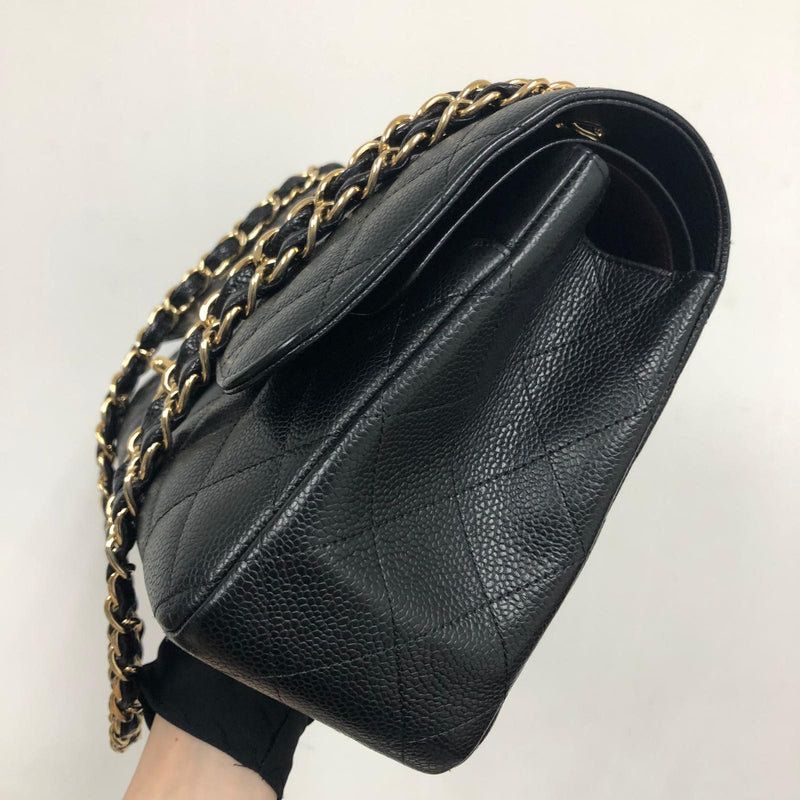 Classic Double Flap Jumbo Bag in Black Caviar with GHW