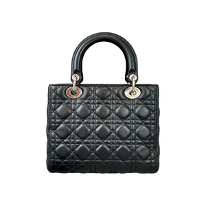 Lambskin Medium Lady Dior Black SHW