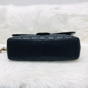 Single Flap Maxi in Black Caviar Leather with GHW