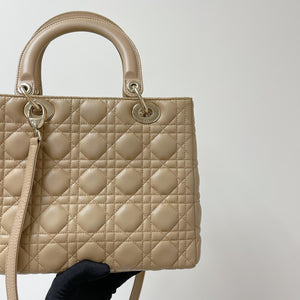 Lady Dior Lambskin Medium Beige GHW