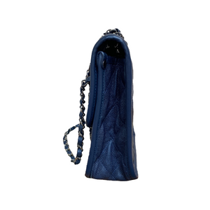 French Riviera Flap Caviar Navy Blue SHW