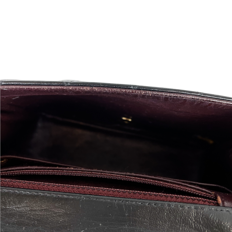 Square Mini Flap Lambskin Black GHW