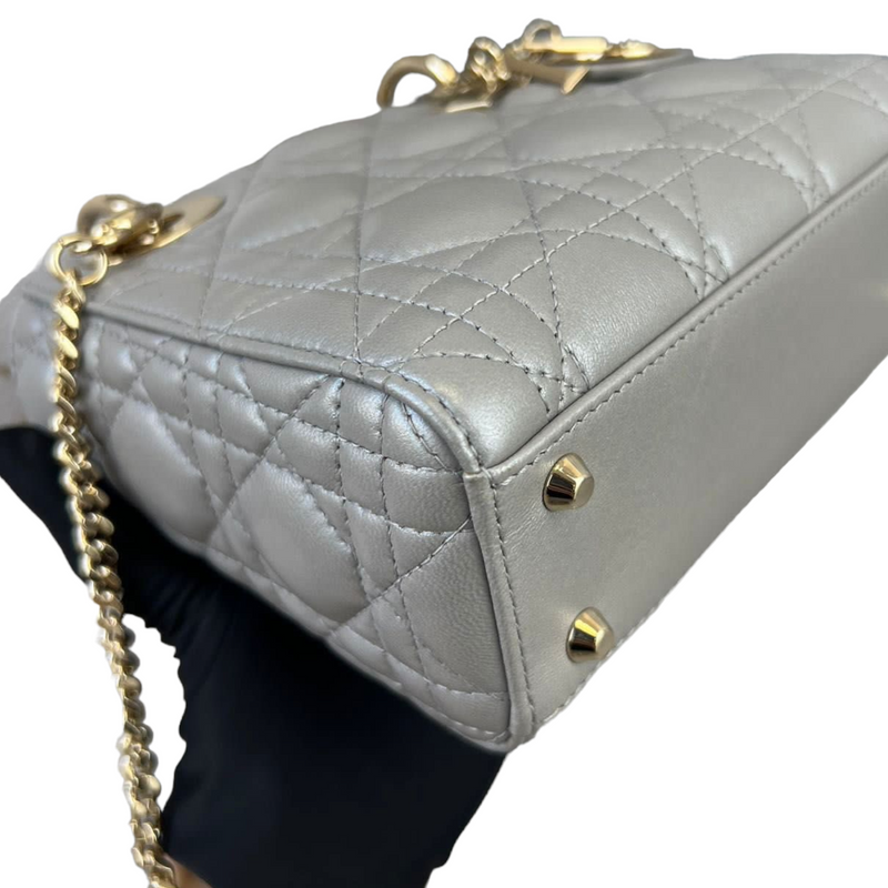 Mini Lady Dior Lambskin Silver GHW