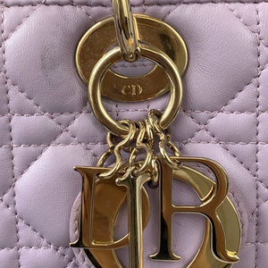 Medium Lady Dior Lambskin Lilac GHW