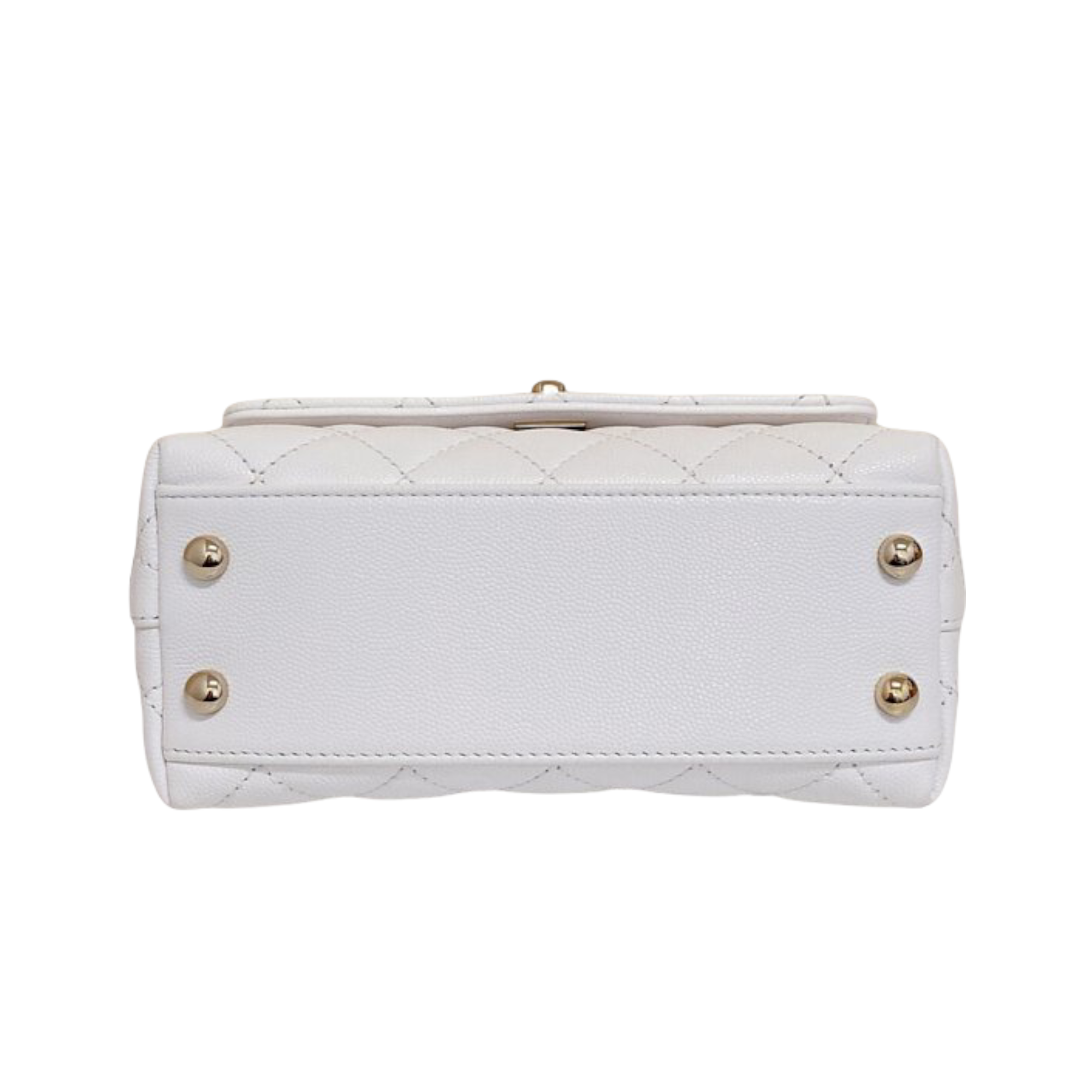 Chanel white top handle bag hotsell