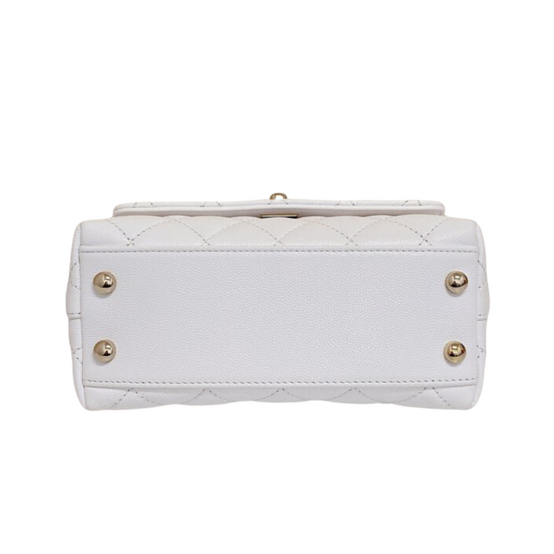 Coco Handle Mini Caviar White LGHW