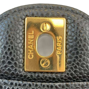 Medium Classic Flap Caviar Black GHW