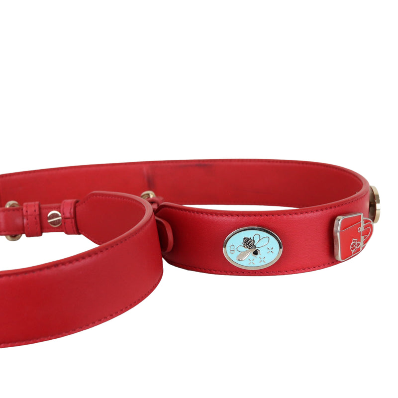 Small My Lady Dior Lucky Badges Lambskin Red GHW