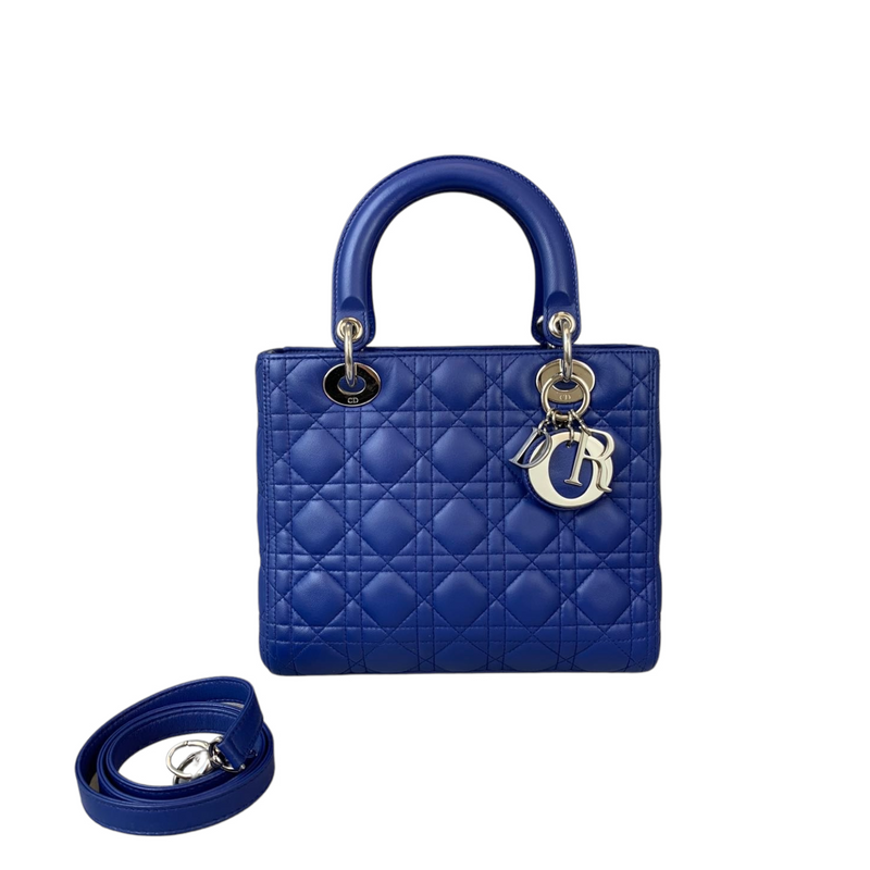 Lady Dior Medium Electric Blue Lambskin SHW