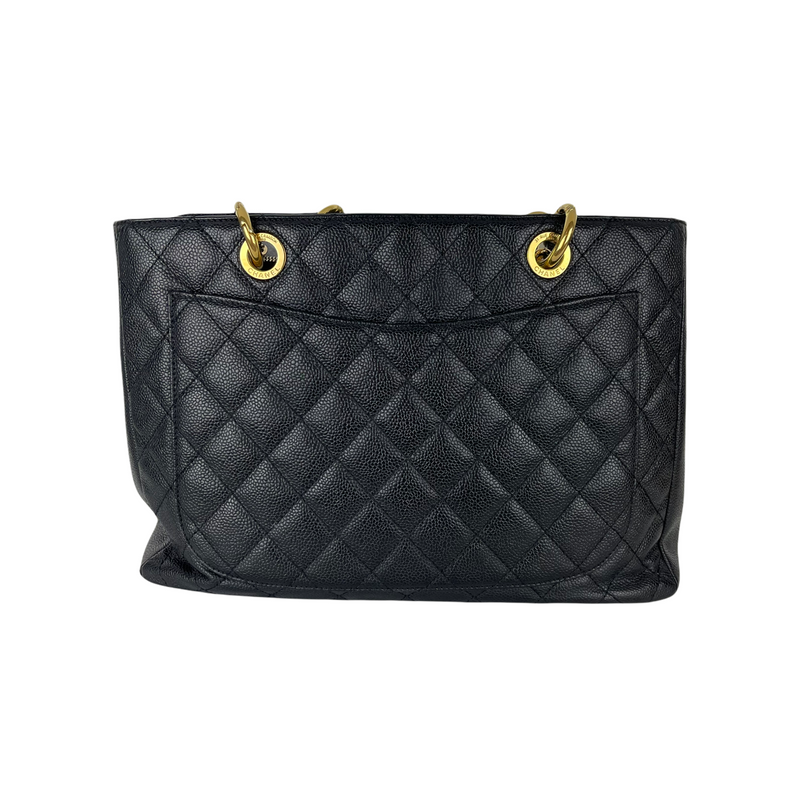 Grand Shopping Tote Caviar Black GHW