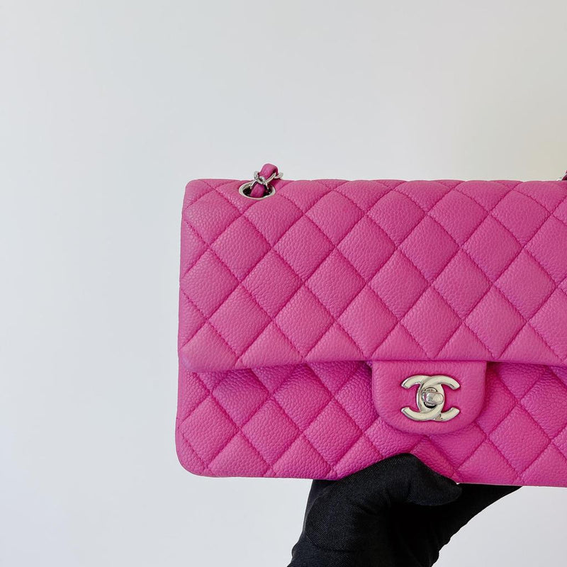 Classic Double Flap Matte Caviar Medium Pink SHW