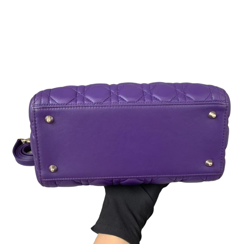 Medium Lady Dior Lambskin Purple GHW