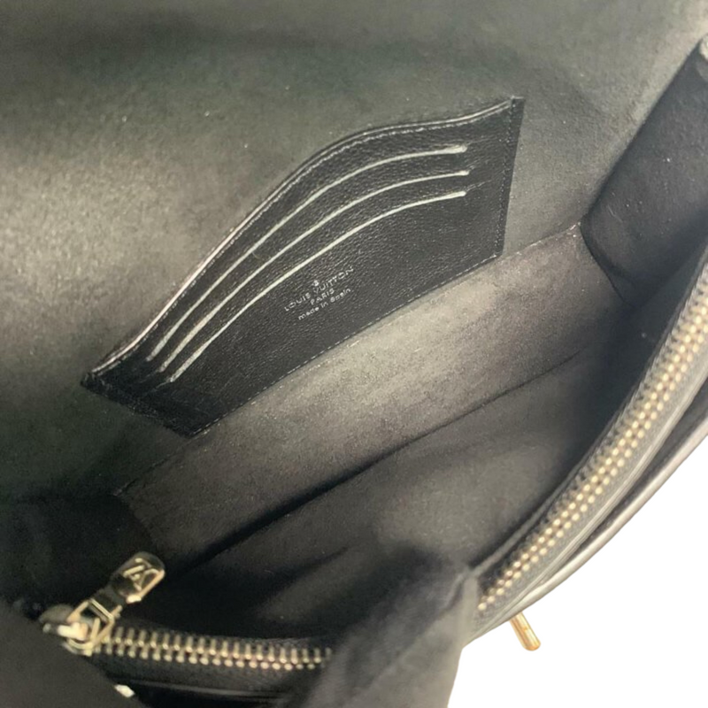 LOUIS VUITTON Mylockme Chain Calf Leather Chain Shoulder Bag Black