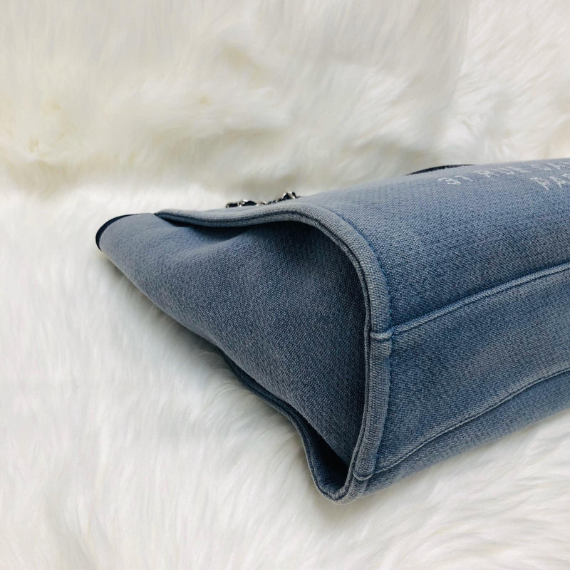 Deauville Large Denim Canvas Tote Bag with SHW