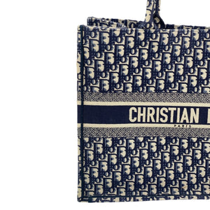 Oblique Book Tote Large Canvas Blue