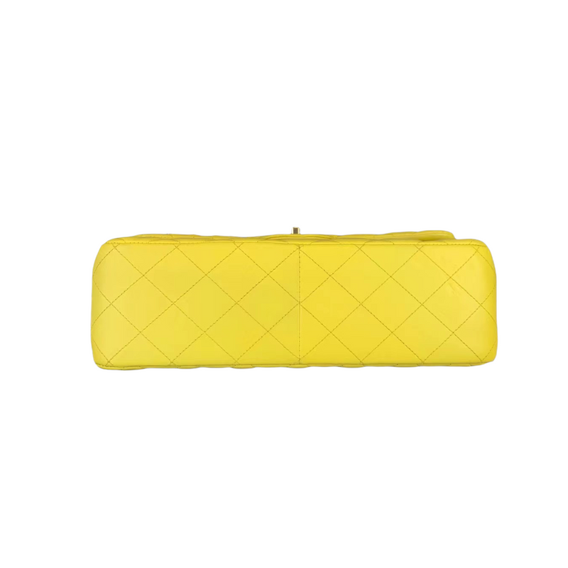 Classic Double Flap Jumbo Lambskin Yellow GHW