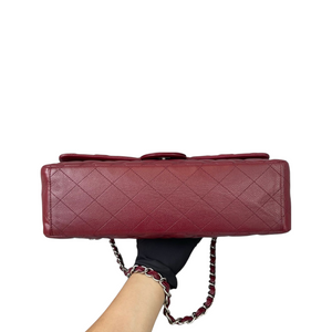 Single Flap Maxi Caviar Maroon SHW
