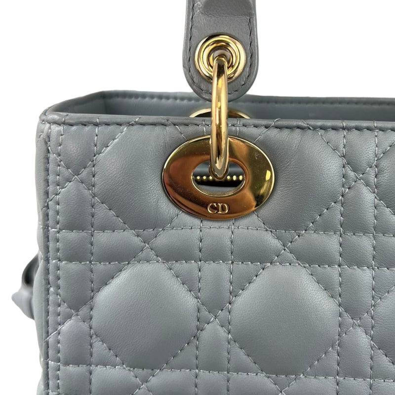 Lady Dior Medium Lambskin Grey GHW