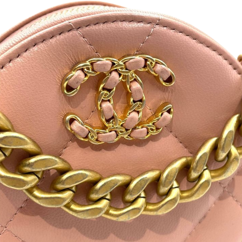 Chanel Light Pink Quilted Caviar Leather Round Top Handle Vanity Bag -  Yoogi's Closet