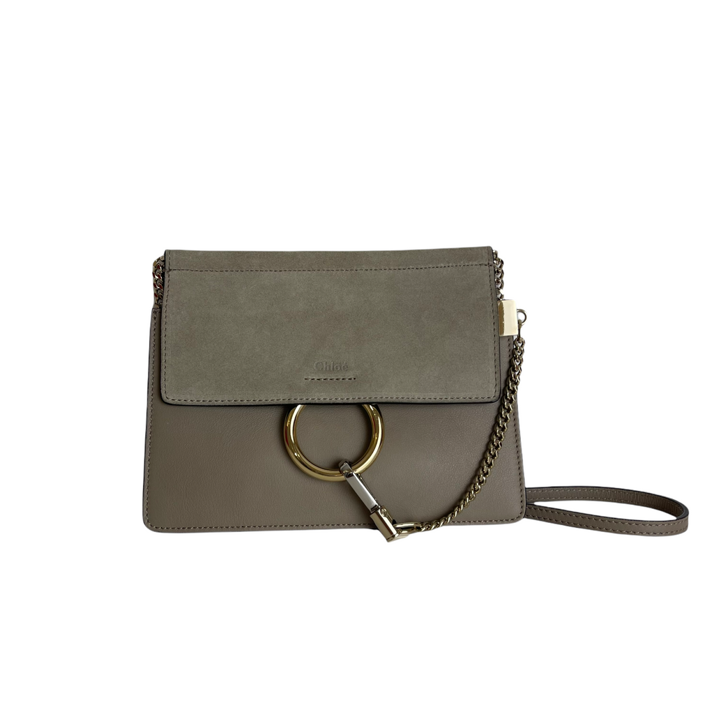 Faye Crossbody Small Leather Grey GHW