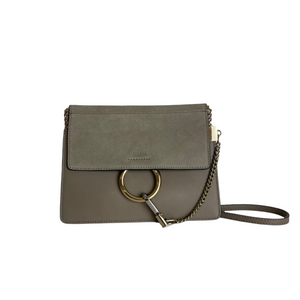 Faye Crossbody Small Leather Grey GHW