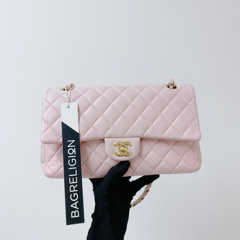 Classic Double Flap Medium Pink lambskin GHW