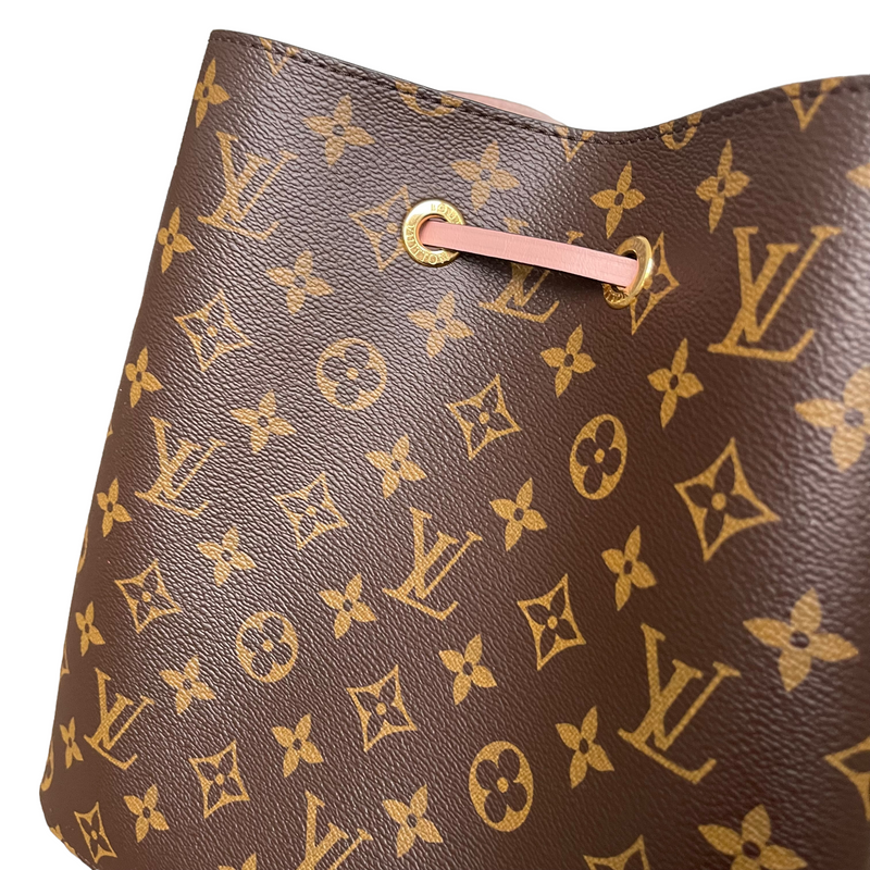 Louis Vuitton Love Lock NeoNoe Monogram Canvas Shoulder Bag Brown