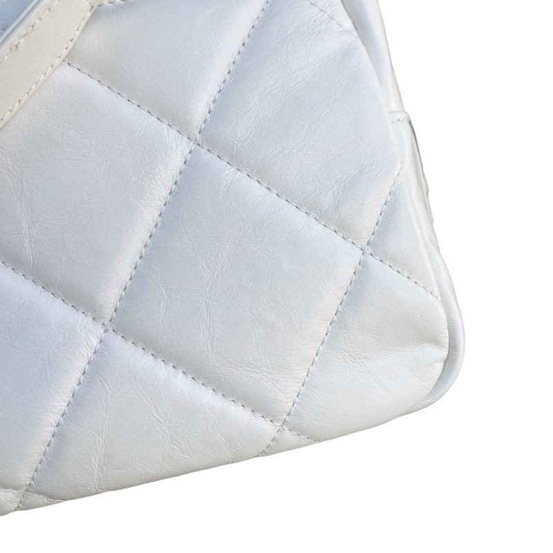 Aged Calfskin Quilted Express Bowling White SHW