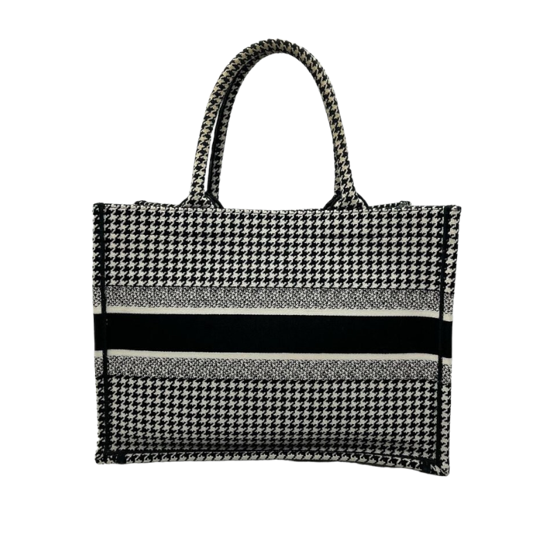Medium Dior Book Tote Houndstooth Embroidery
