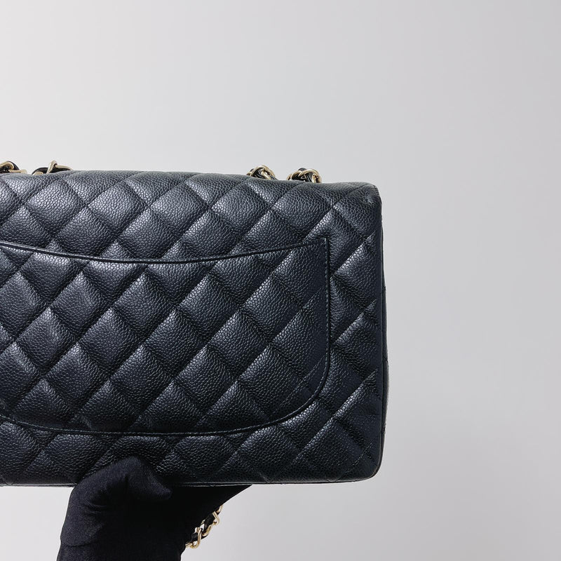 Single Flap Classic Jumbo Caviar Black LGHW