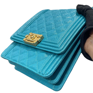 Vertical North South Boy Caviar in Blue GHW