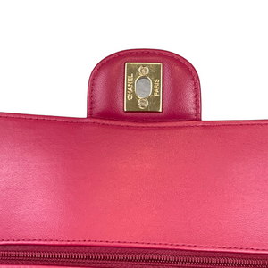 Classic Chevron Double Flap Medium Lambskin Pink GHW