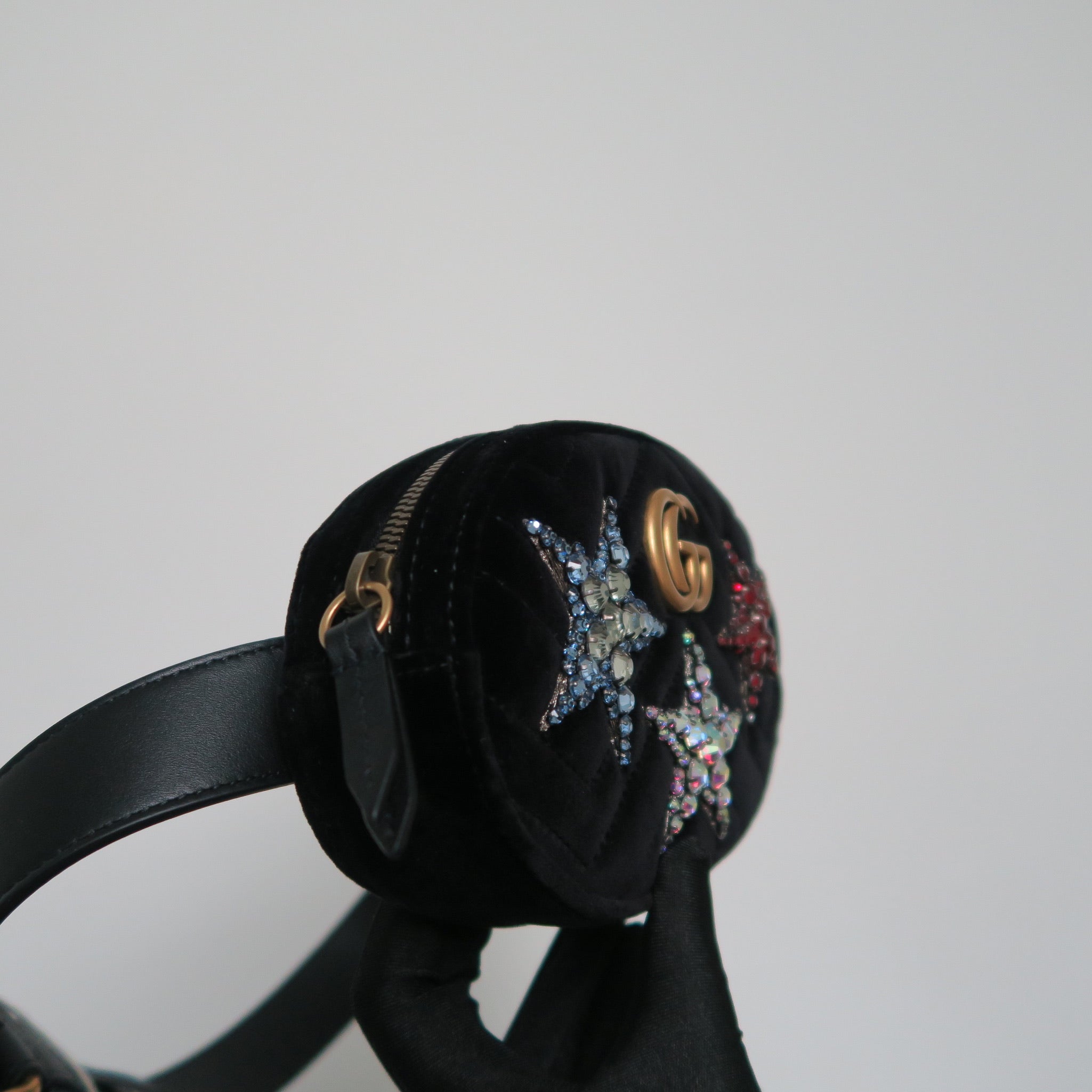 Velvet Matelasse Crystal Star GG Marmont Belt Bag – Bag Religion