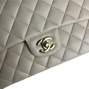 Classic Flap Medium Lambskin Beige GHW