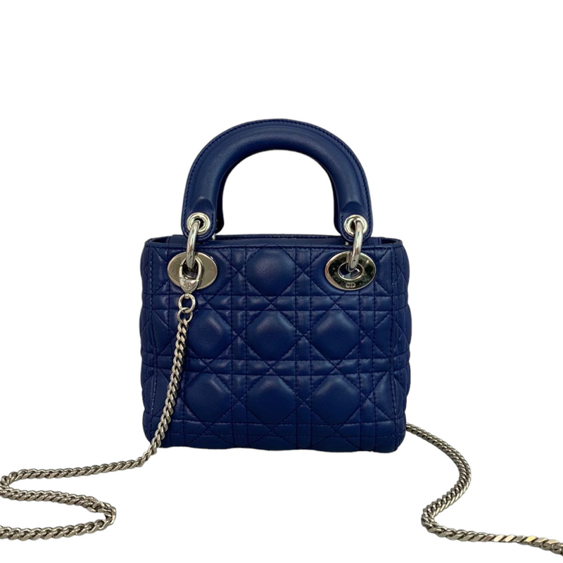 Mini Lady Dior Lambskin Blue SHW