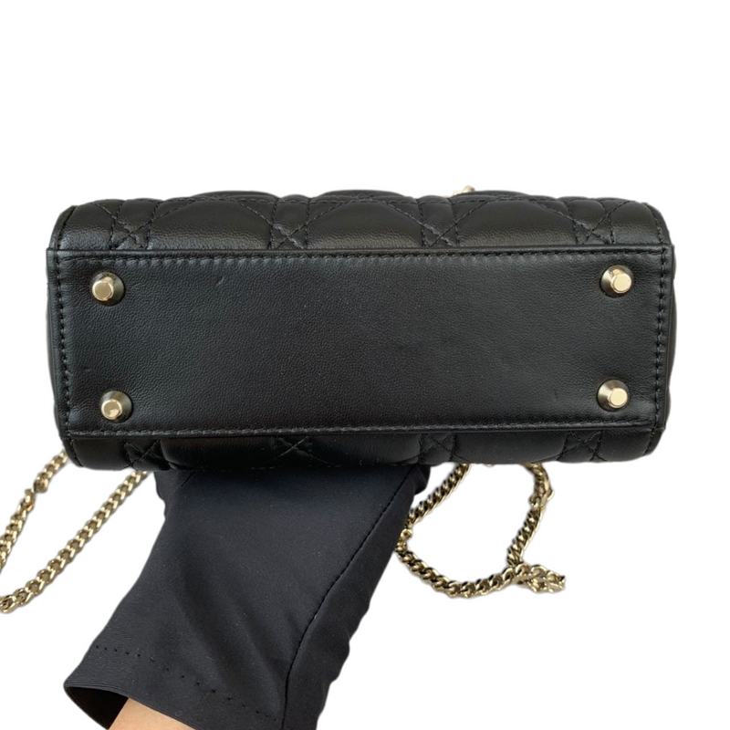 Mini Lady Dior Lambskin Black GHW