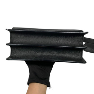Medium Sunset Leather Strap Black SHW
