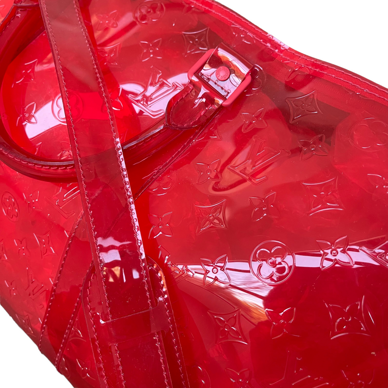 Louis Vuitton Keepall Rgb Clear Ss19 Virgil 50 870439 Red Pvc