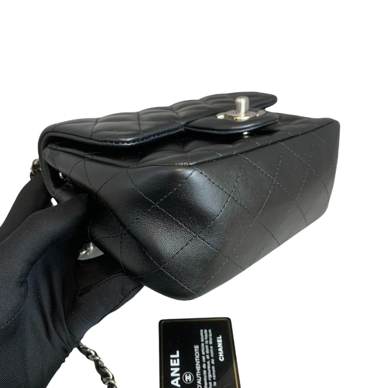 Classic Flap Square Mini Lambskin Black SHW